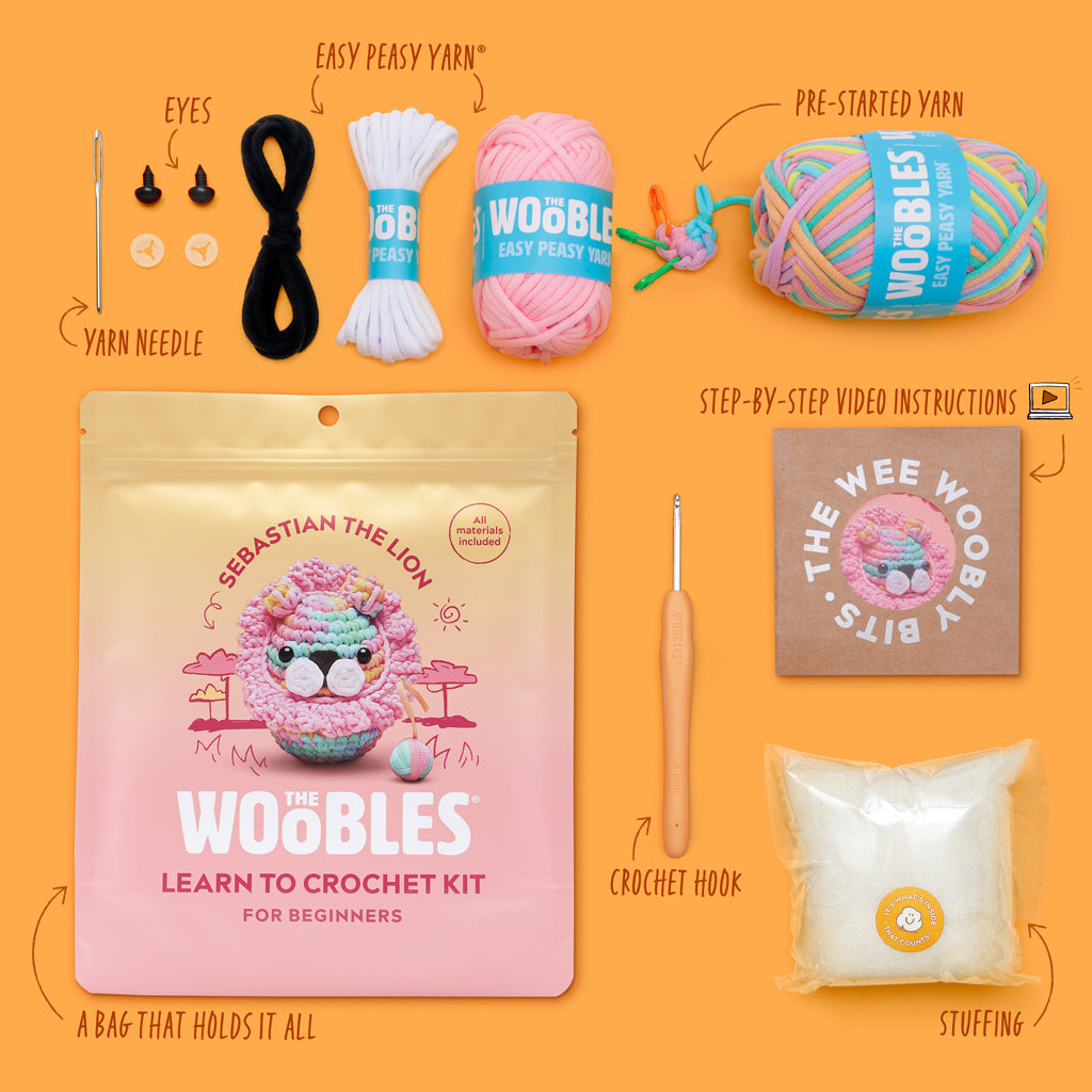 Sebastian the Lion Pastel Crochet Kit
