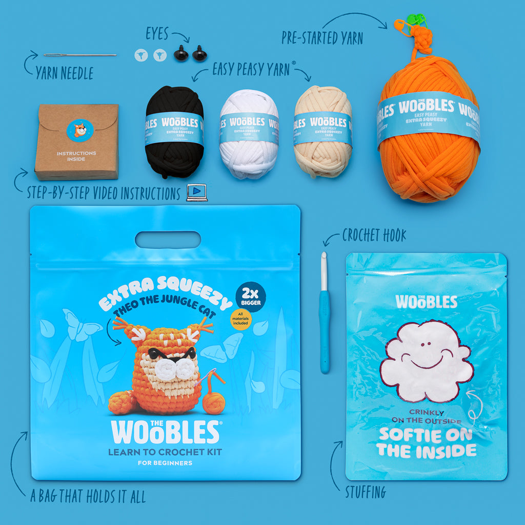 Theo the Jungle Cat Extra Squeezy Crochet Kit